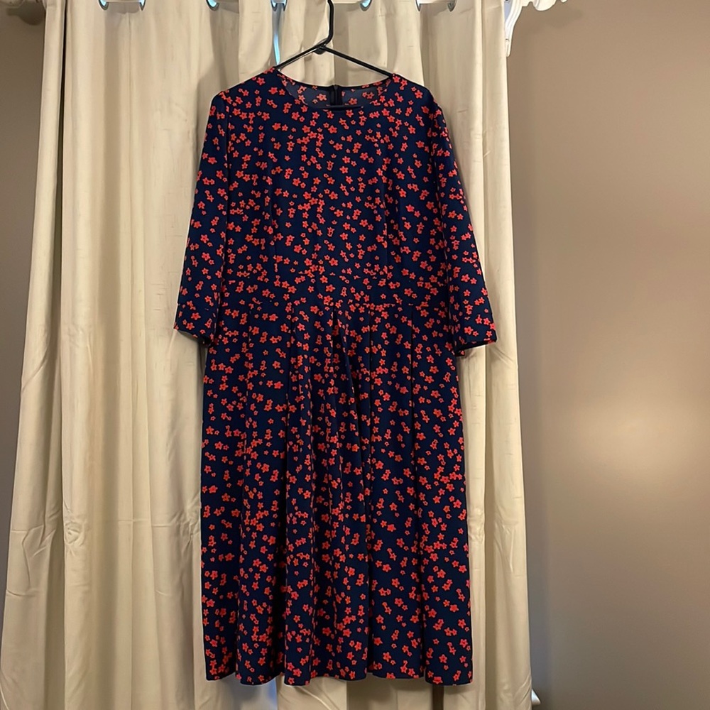 Blue and pink floral dress